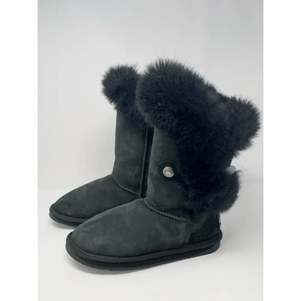 Australia Luxe Collective Nordic Short Boots Womens Size 8 Black Shearling Lined
